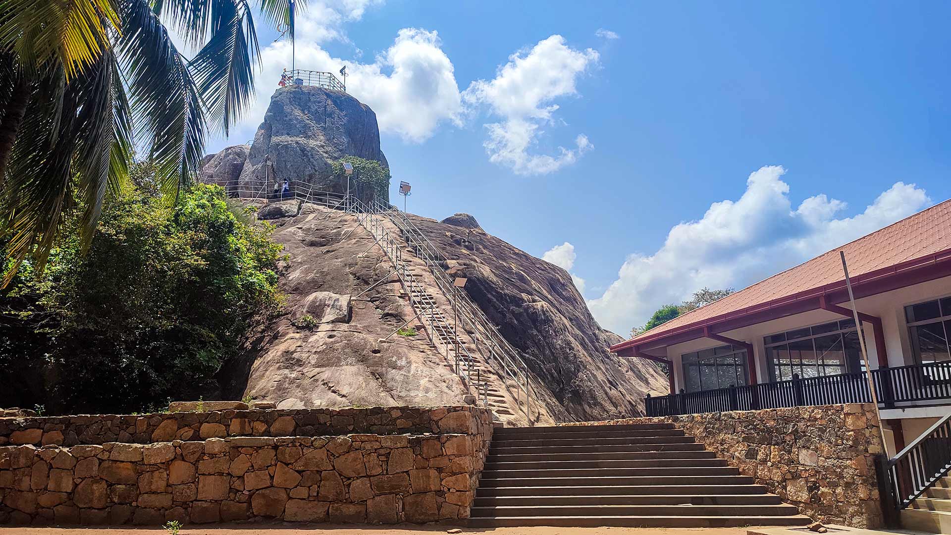 Mihintale mountain with ancient ступas and steps in Anuradhapura Sri Lanka