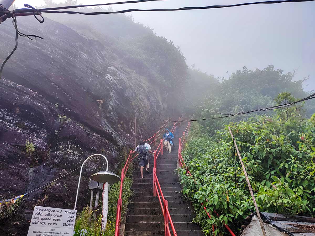 Adam's Peak shadow triangle at sunrise
