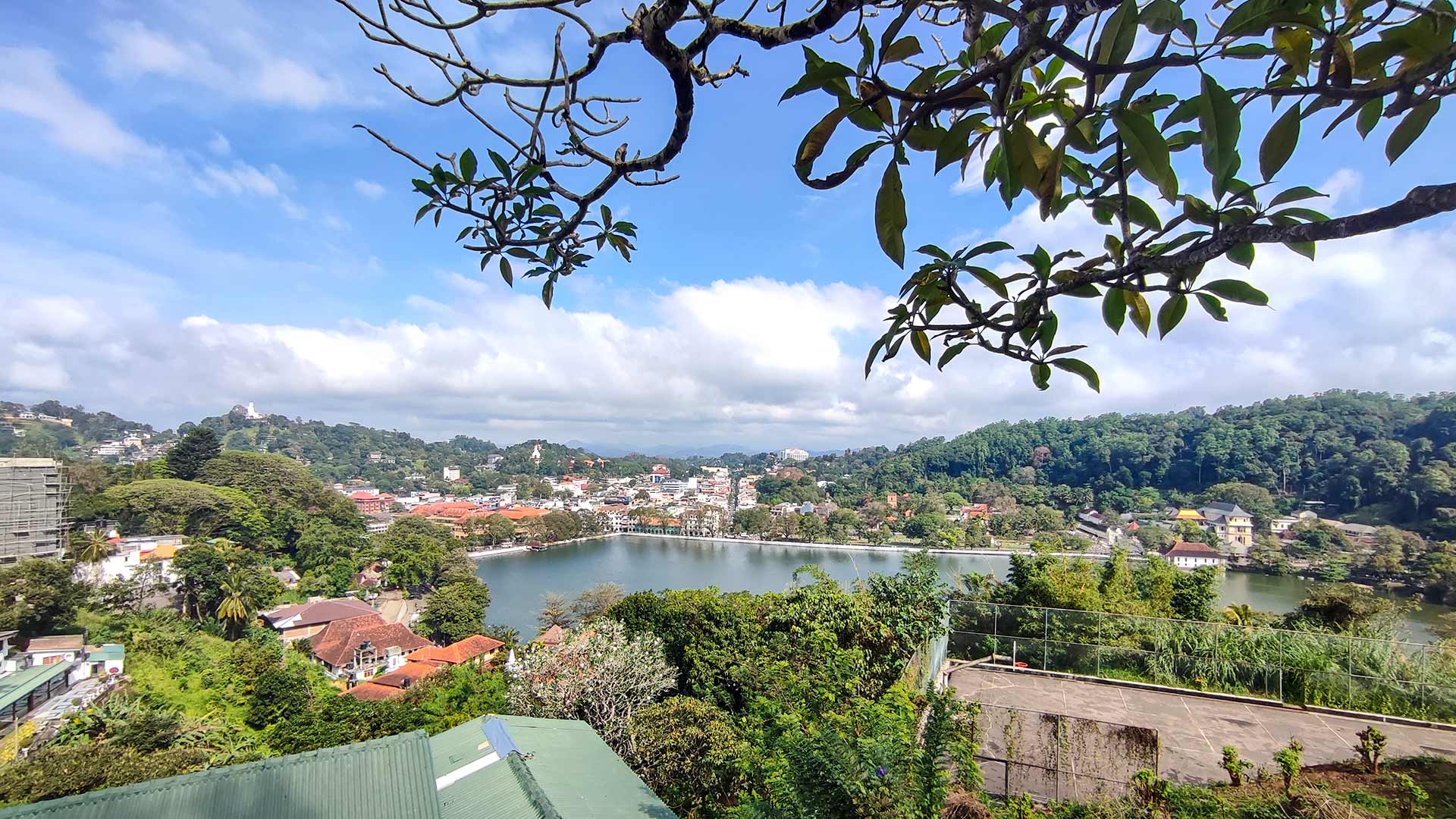 Panoramic view of Kandy city and Kandy Lake from Kandy Viewpoint